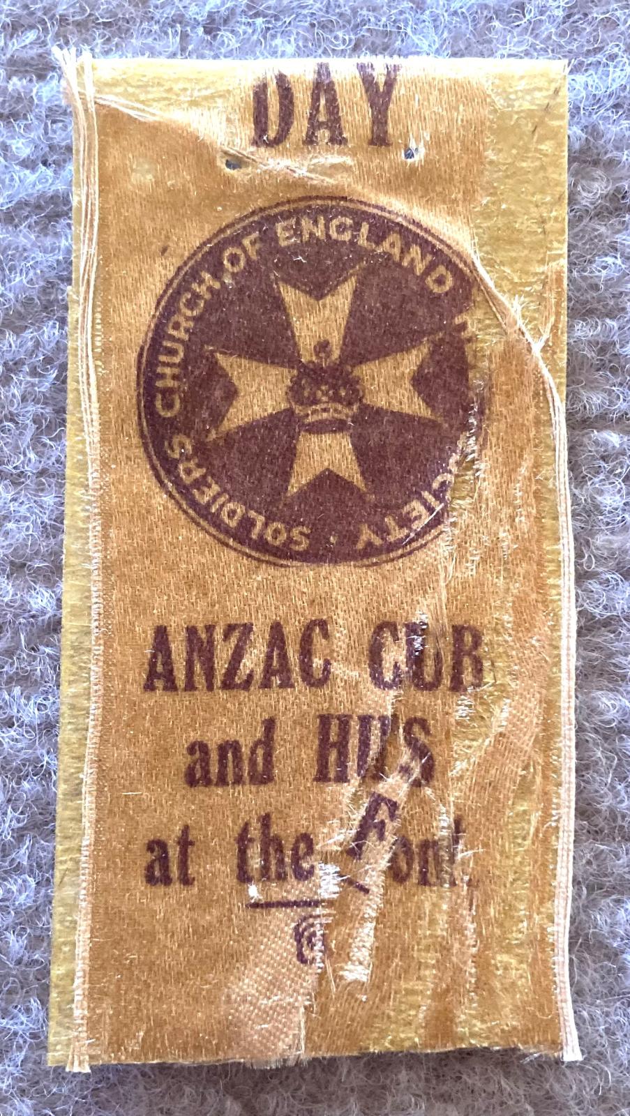 WWI fundraising ribbon - Lavender Day, ANZAC Club and Huts