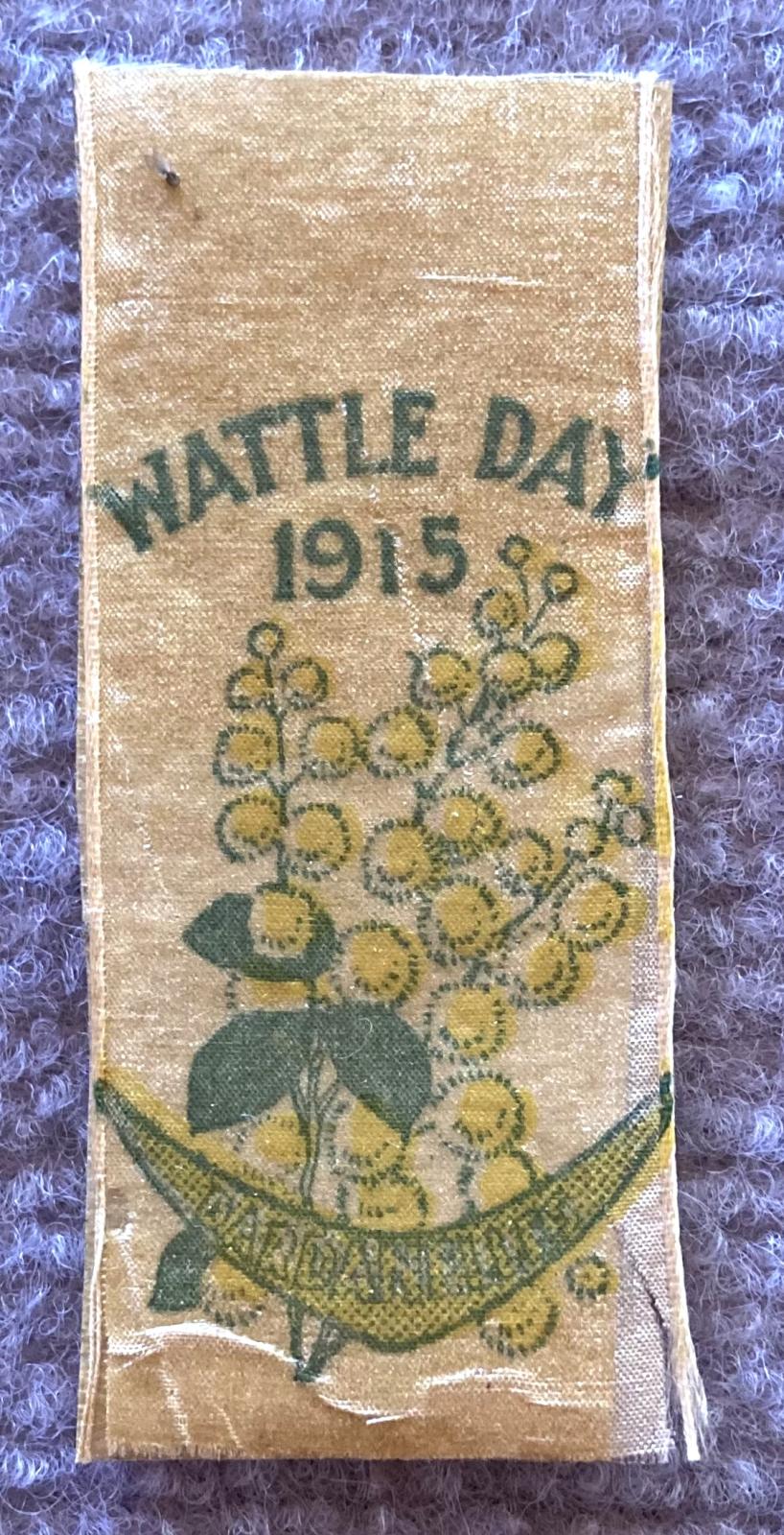 Wattle Day 1915 fundraising ribbon