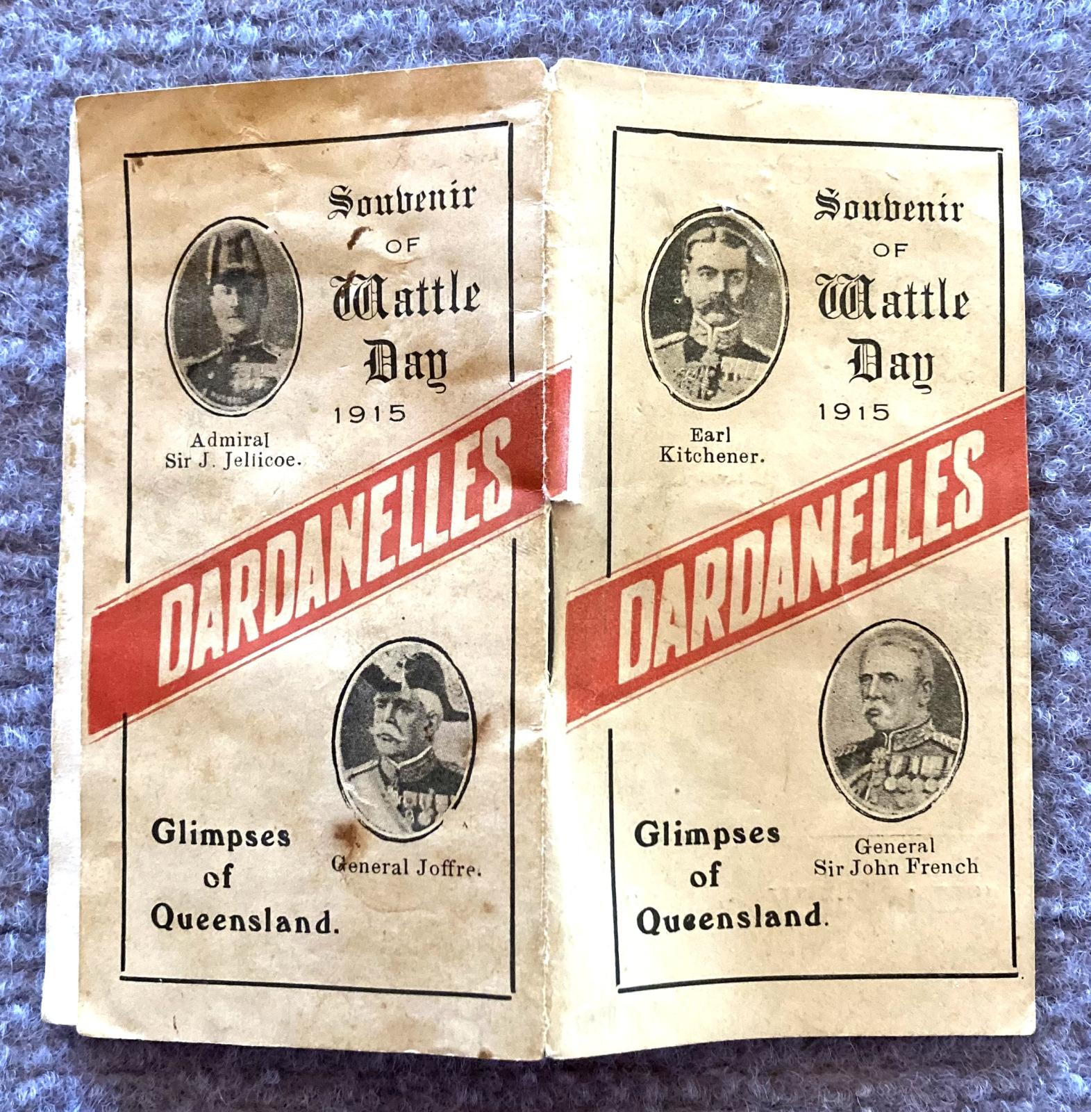 Outside covers of 'Souvenir of Wattle Day 1915' booklet