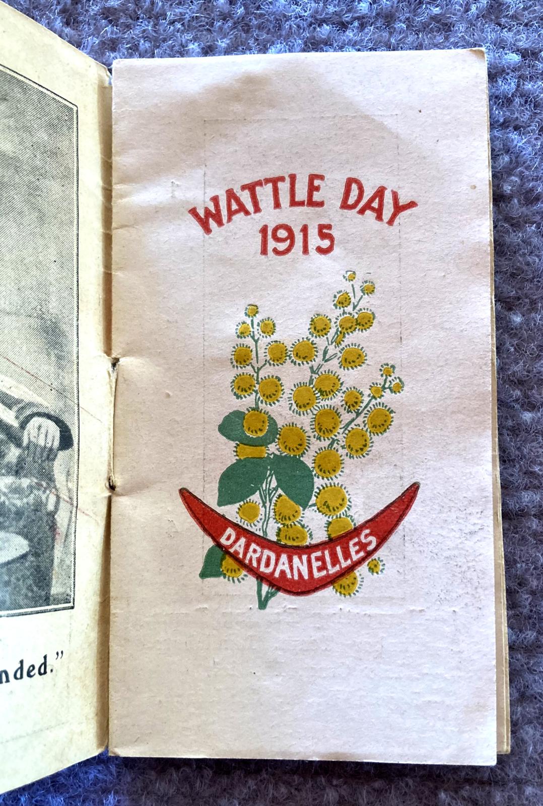 Title page of 'Souvenir of Wattle Day 1915' booklet