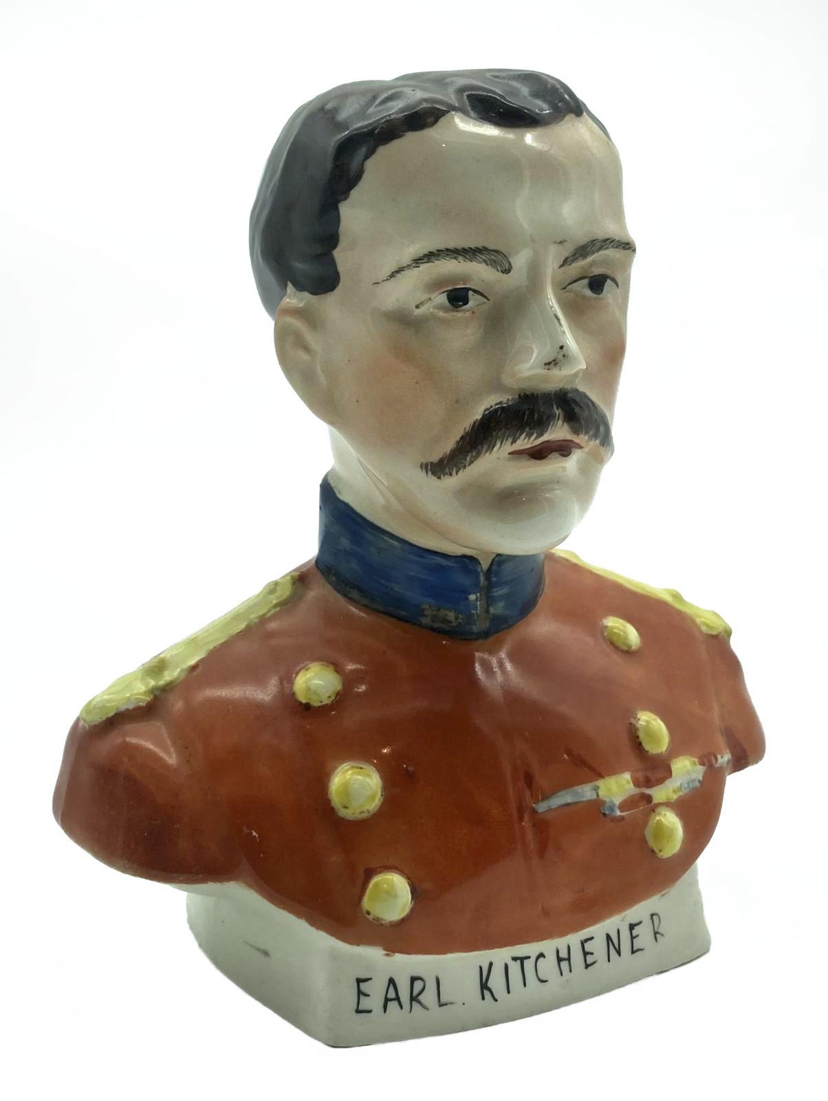 Ceramic bust of Lord Kitchener - side view