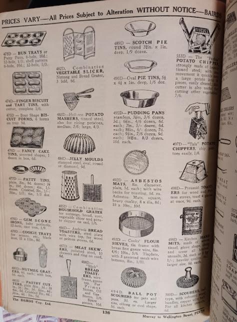 Sample page from Bairds Catalogue