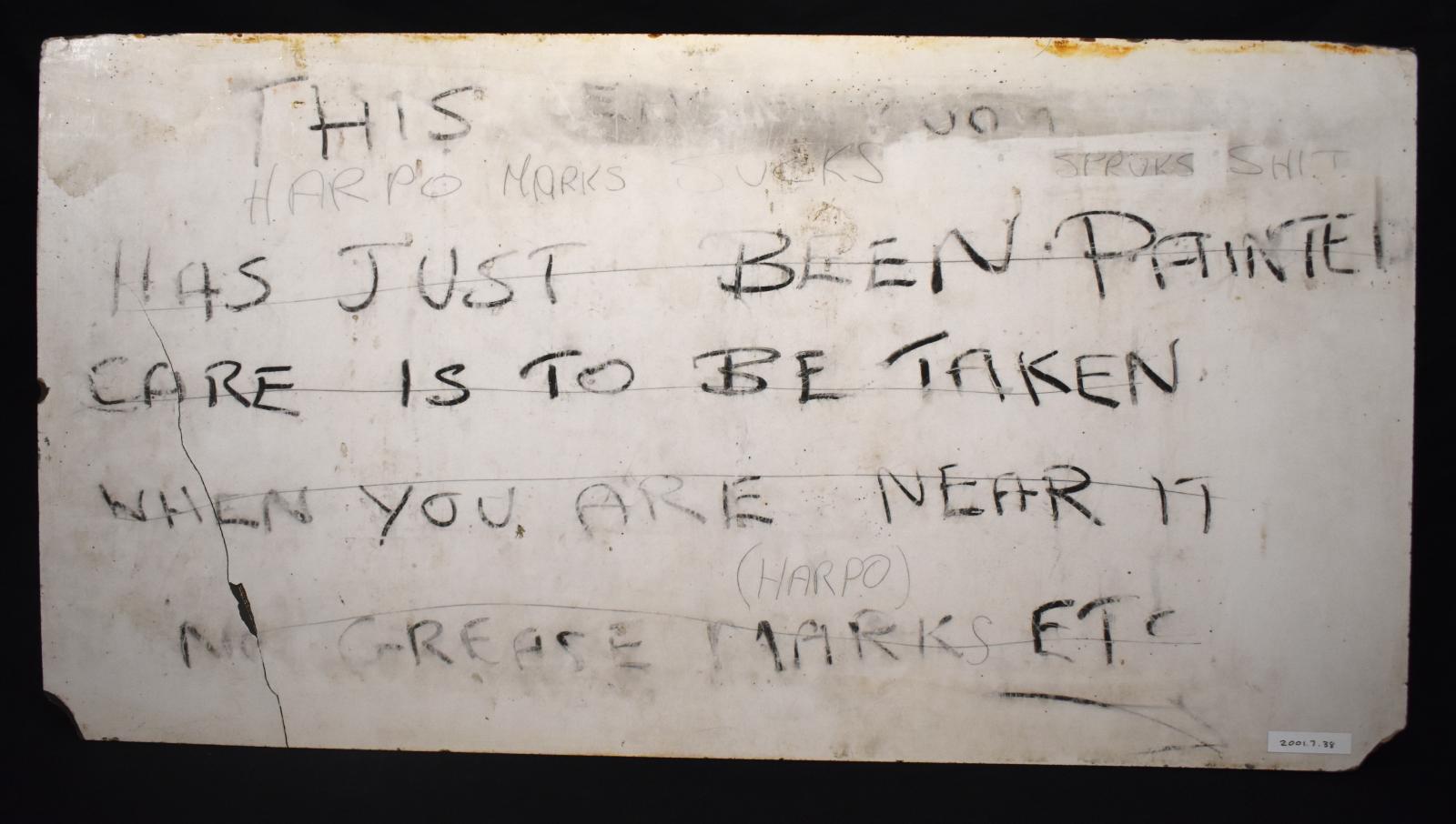 HMAS Perth II Ship Service Switchgear Group No.1S Sign Back