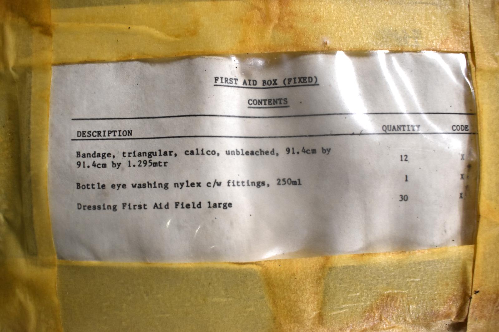 HMAS Perth II First Aid Cabinet Label