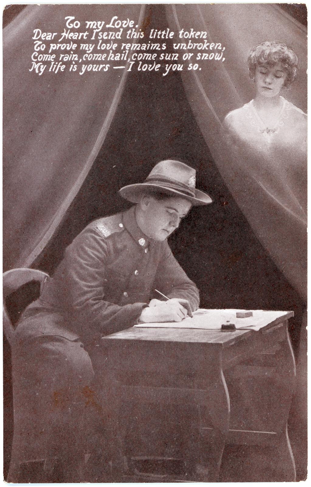 First World War Postcard sent from Pte. Edward Charles MOUCHEMORE 6351