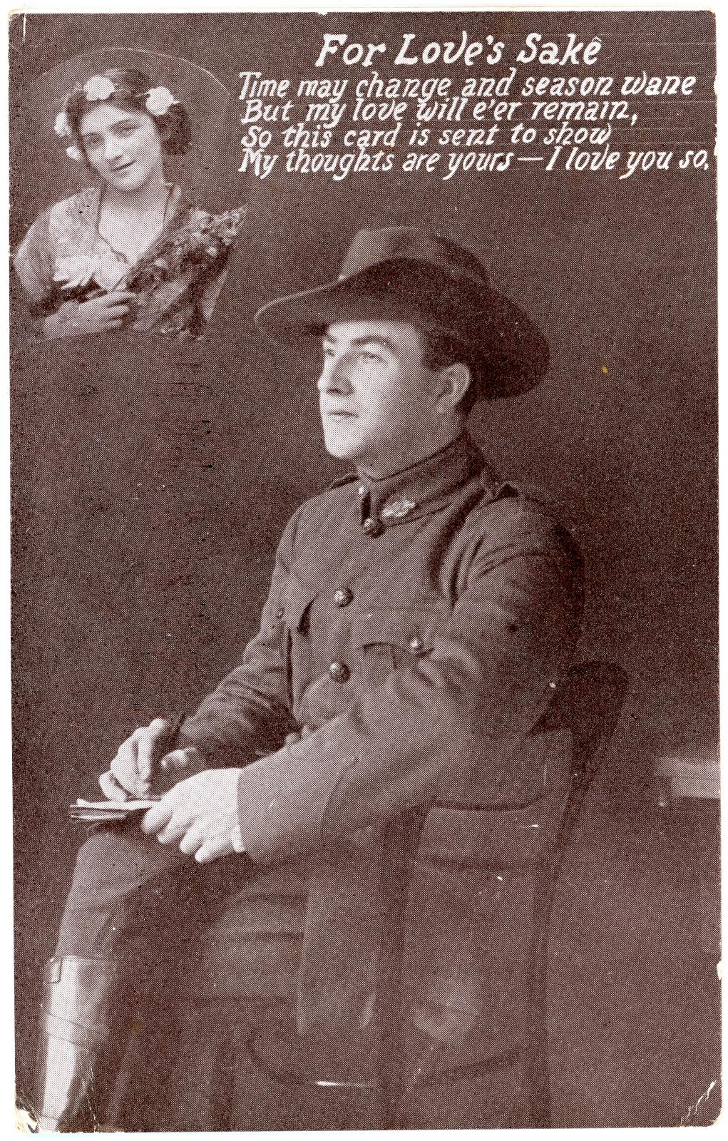 First World War Postcard sent from Pte. Edward Charles MOUCHEMORE 6351