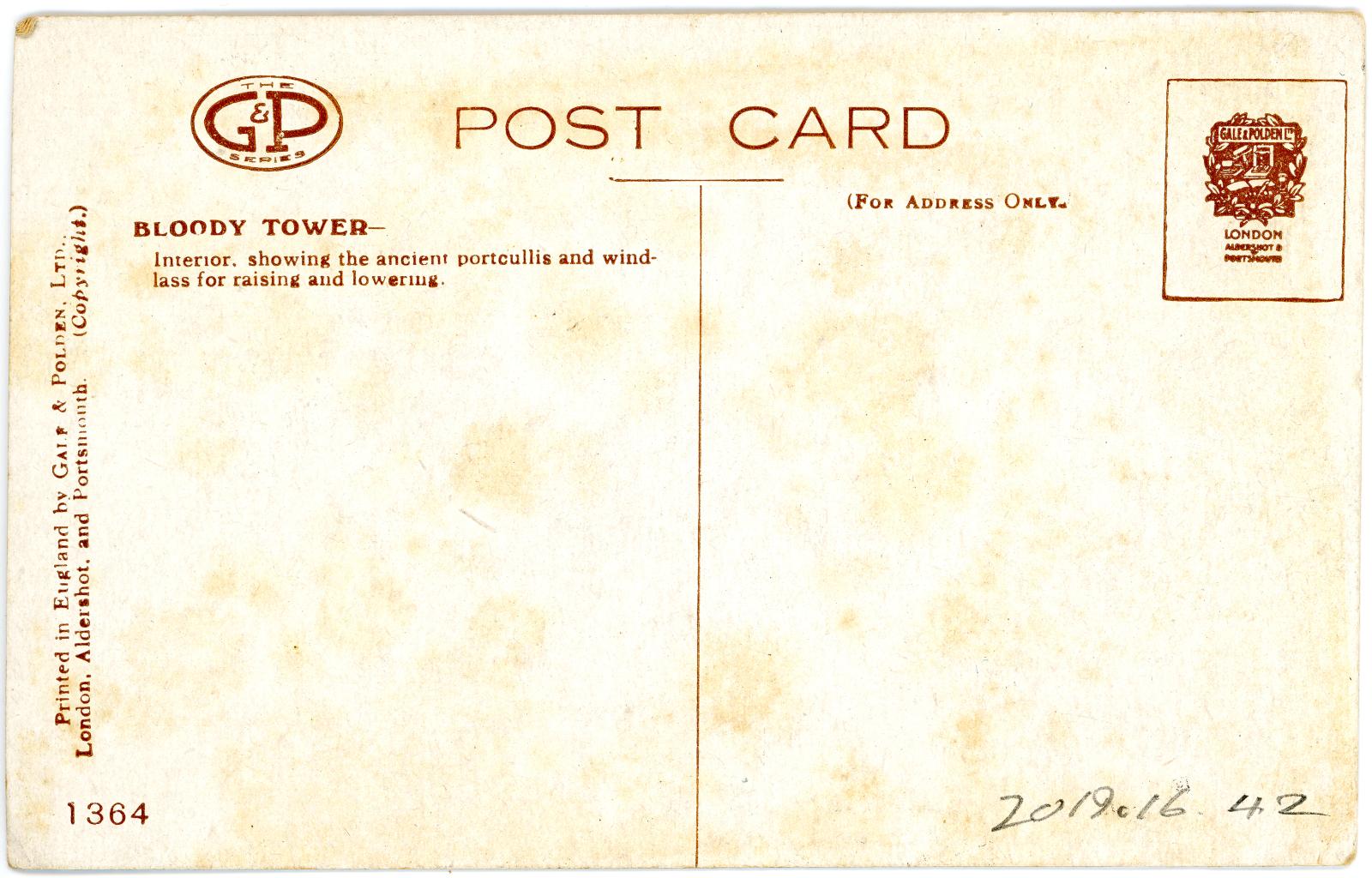 First World War Postcard sent from Pte. Edward Charles MOUCHEMORE 6351