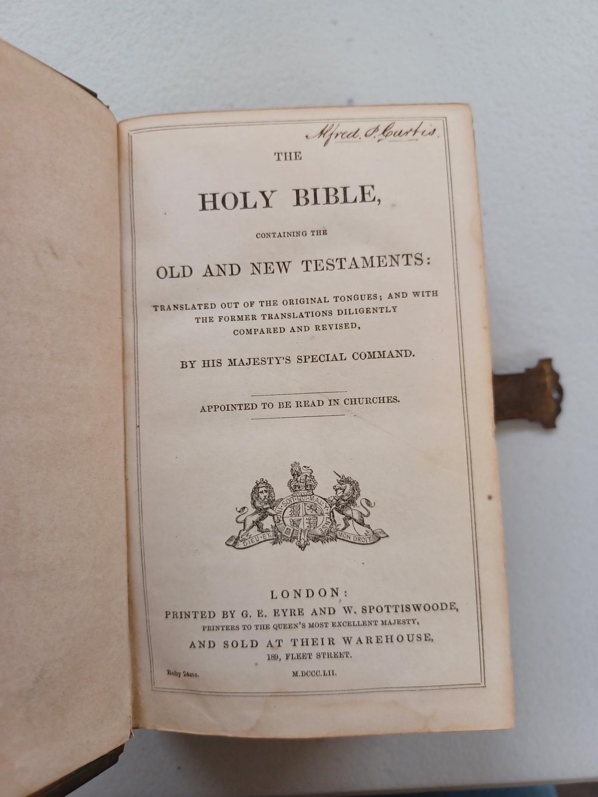 Holy Bible - inside page