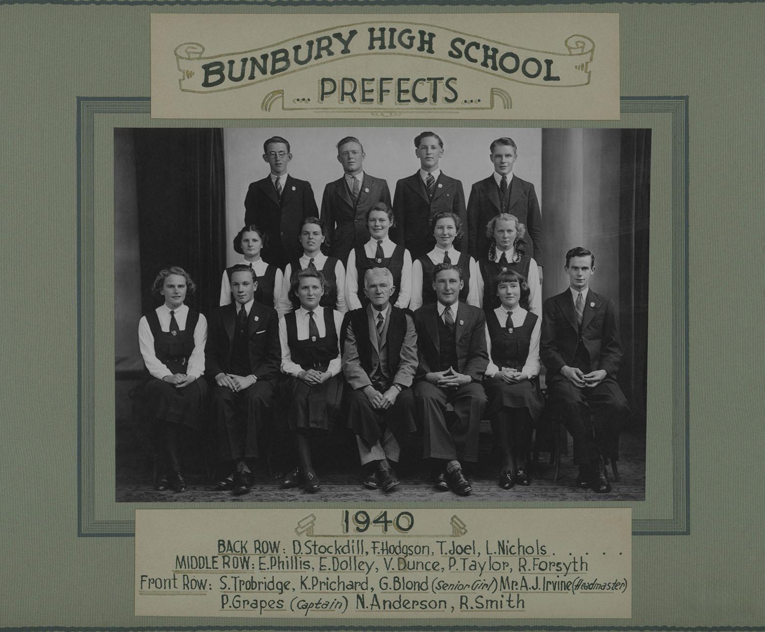 BHS Prefects 1940
