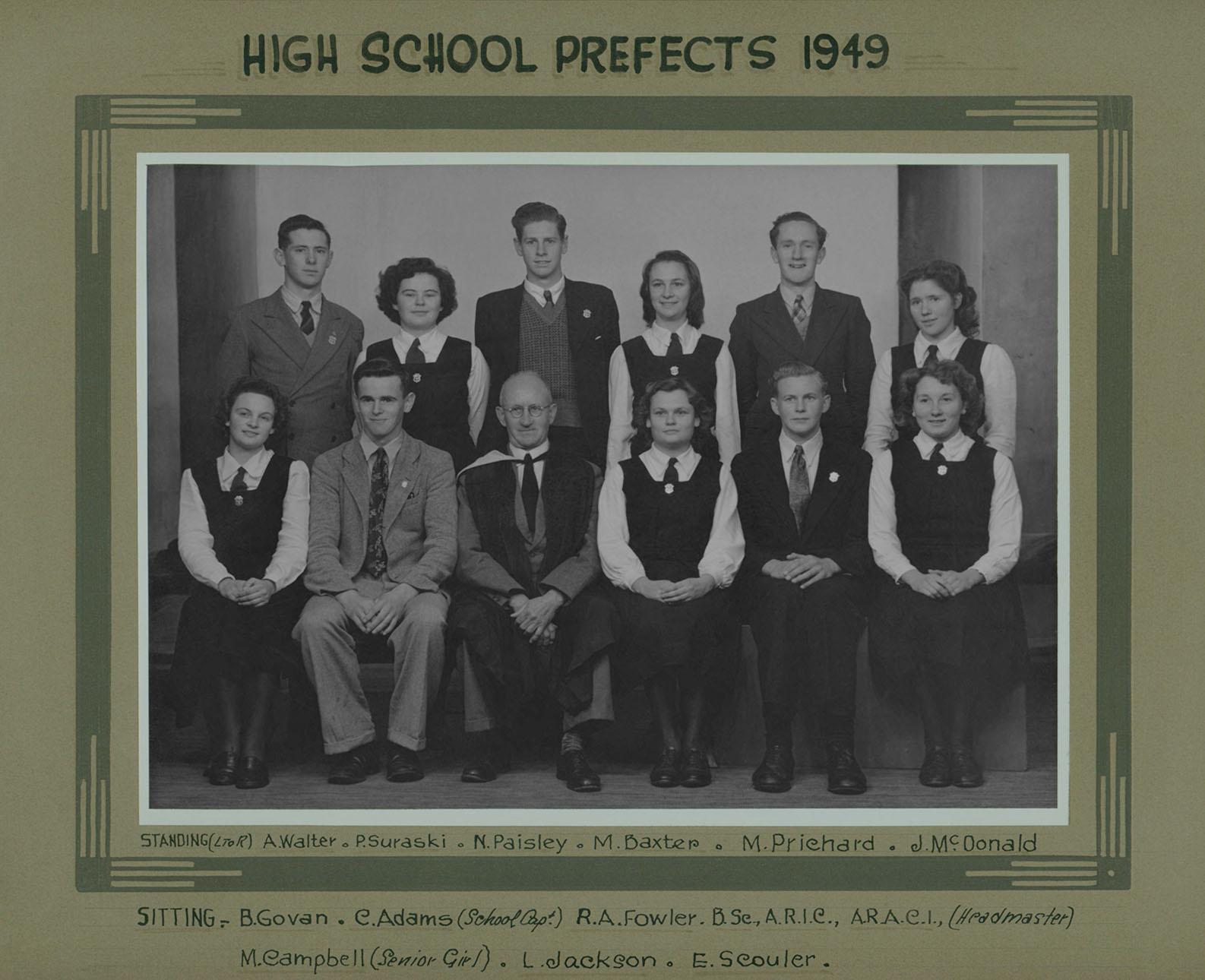 BHS Prefects 1949
