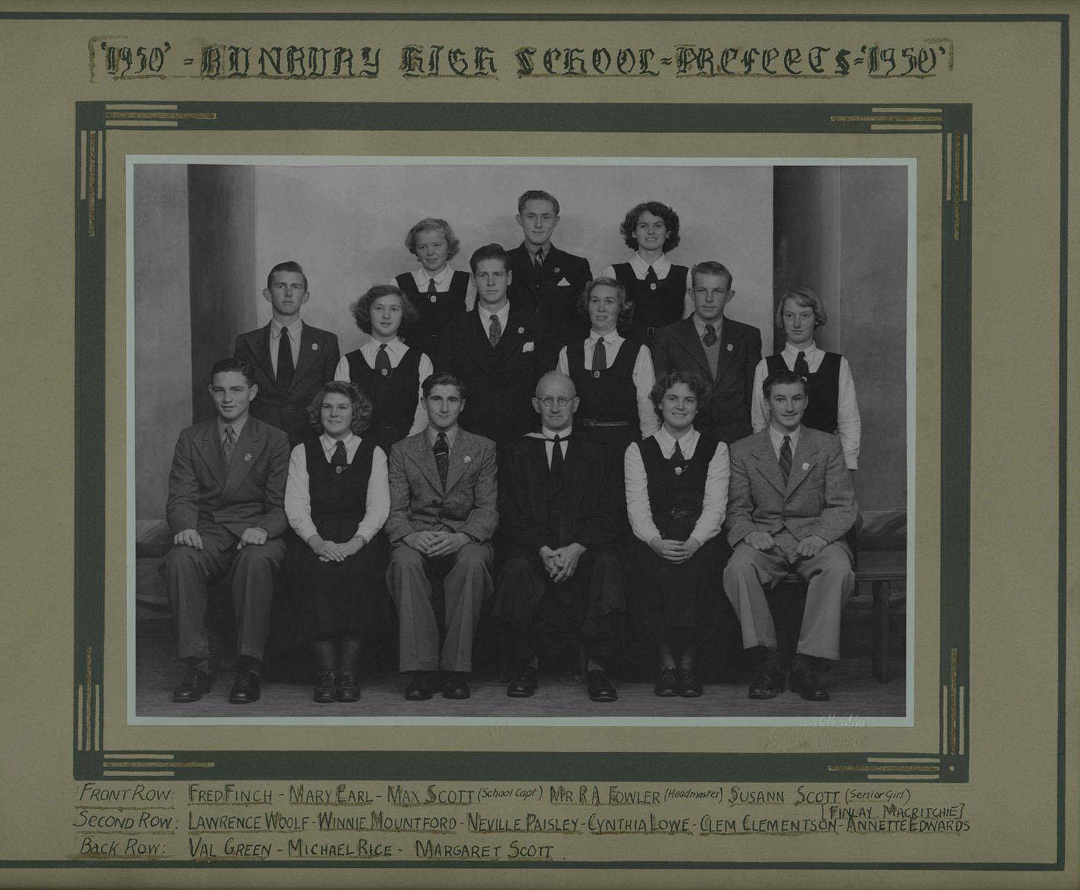 BHS Prefects 1950
