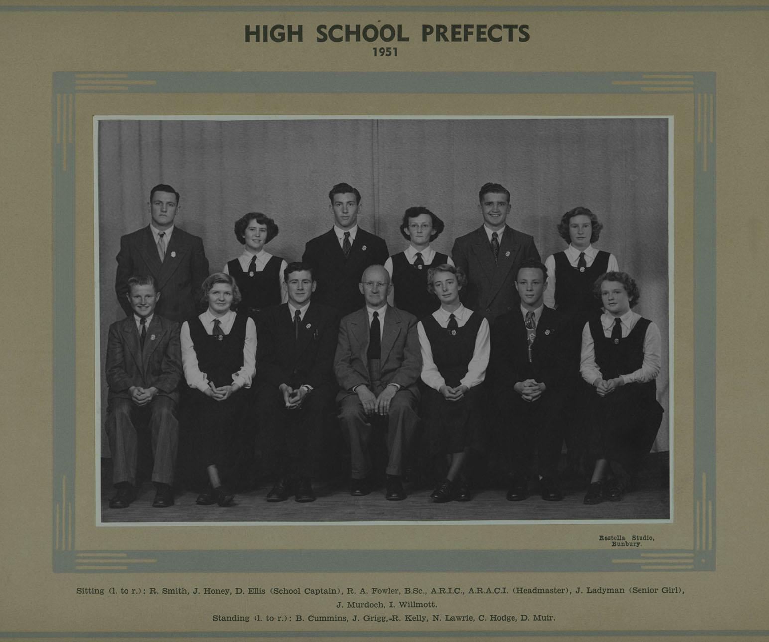 BHS Prefects 1951