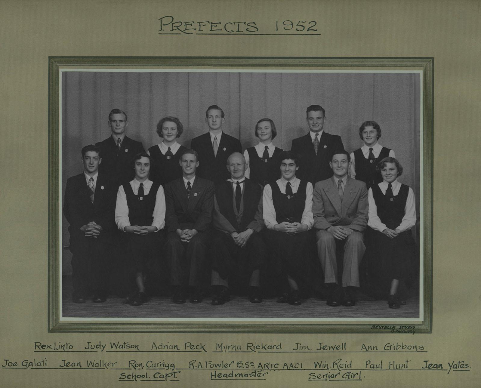 BHS Prefects 1952