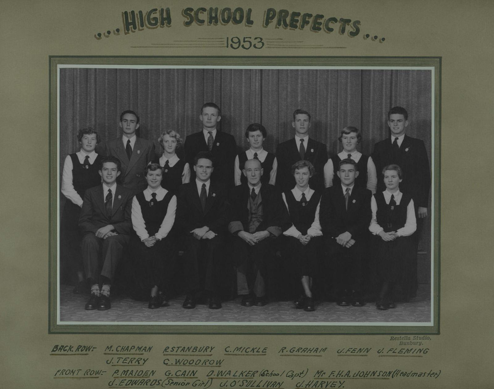 BHS Prefects 1953