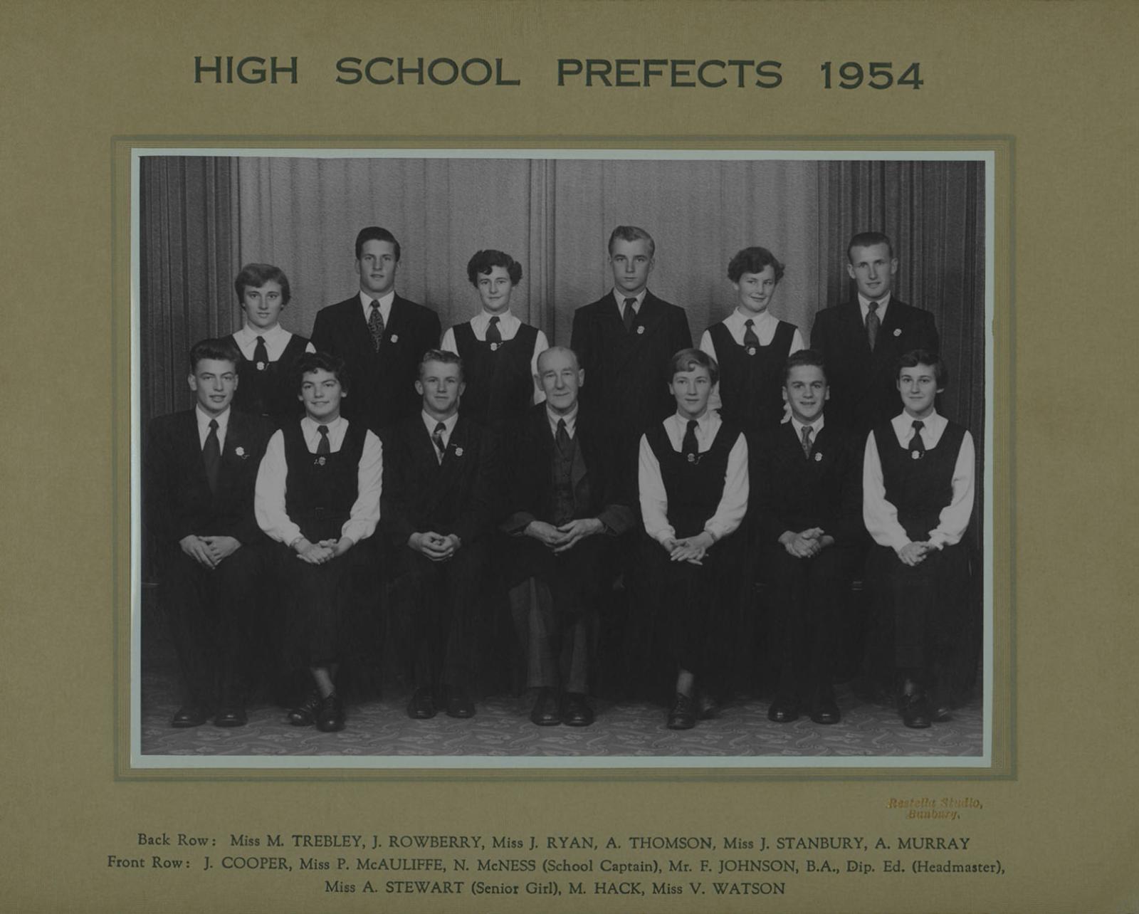 BHS Prefects 1954