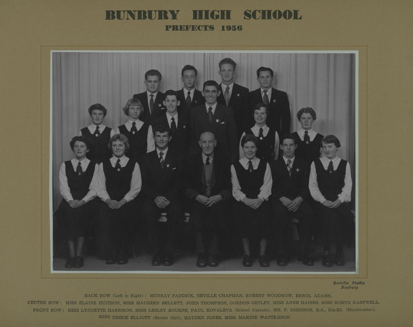BHS Prefects 1956