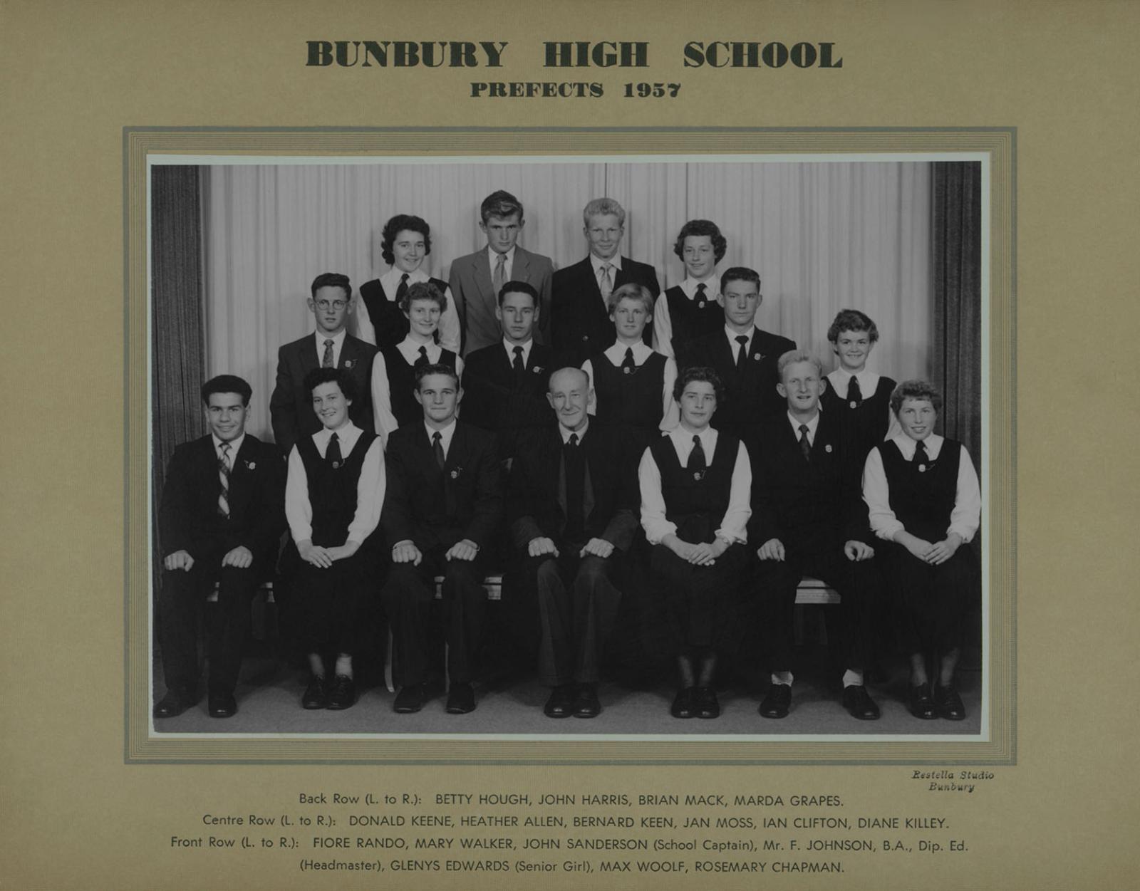 BHS Prefects 1957