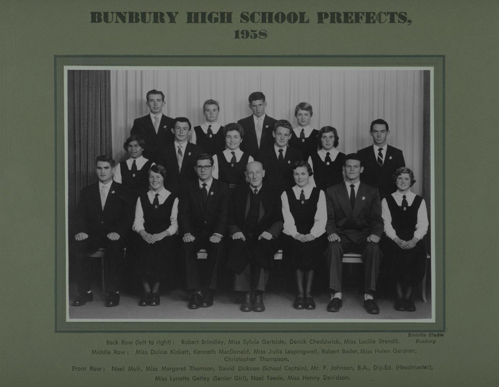 BHS Prefects 1958