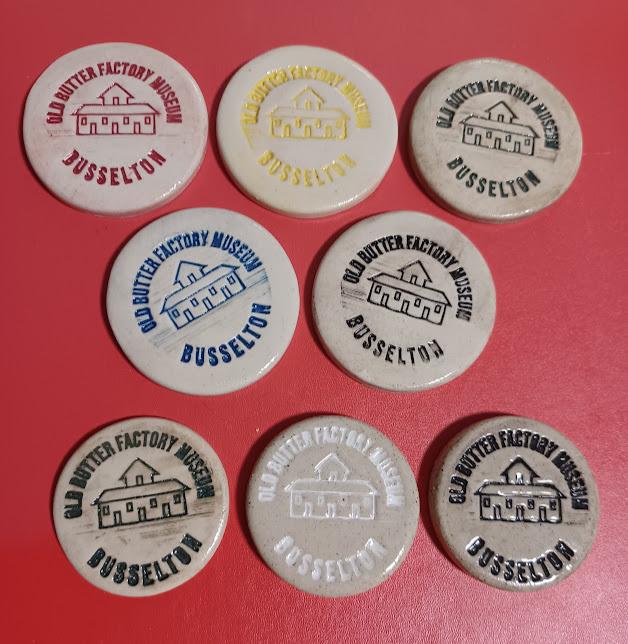 Souvenir clay badges