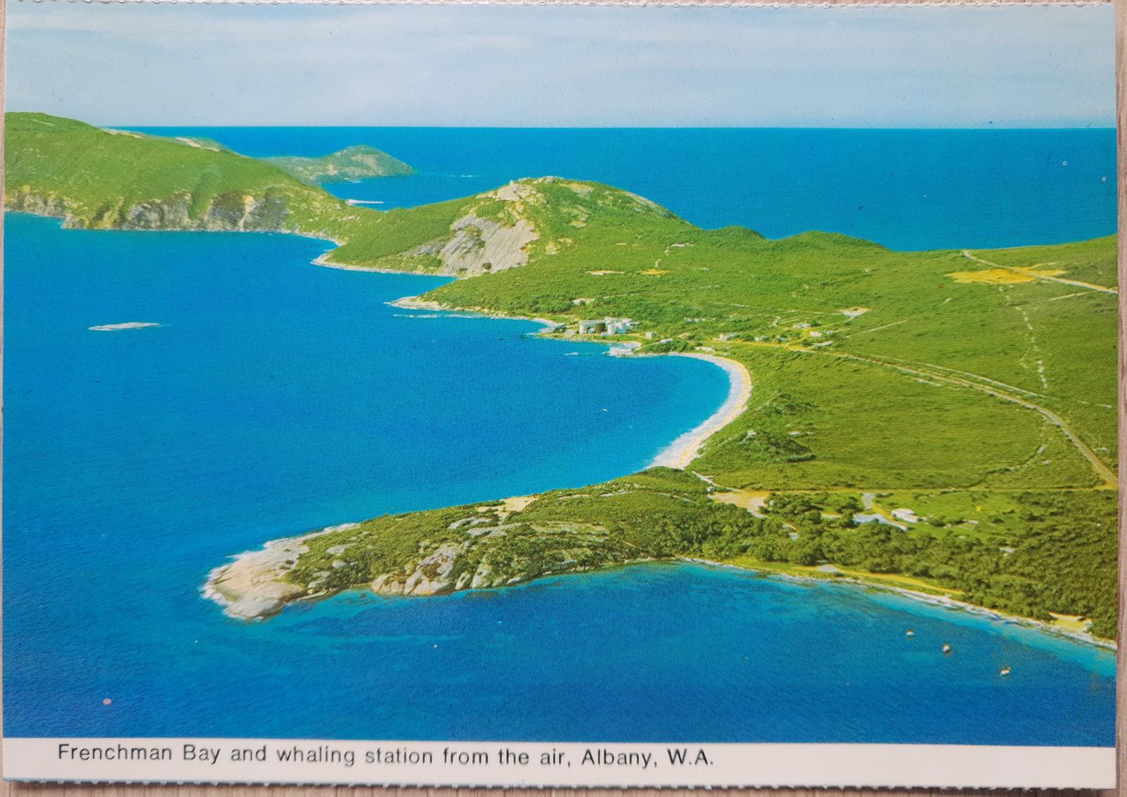 Frenchman Bay and whaling station from the air, Albany, W.A.
