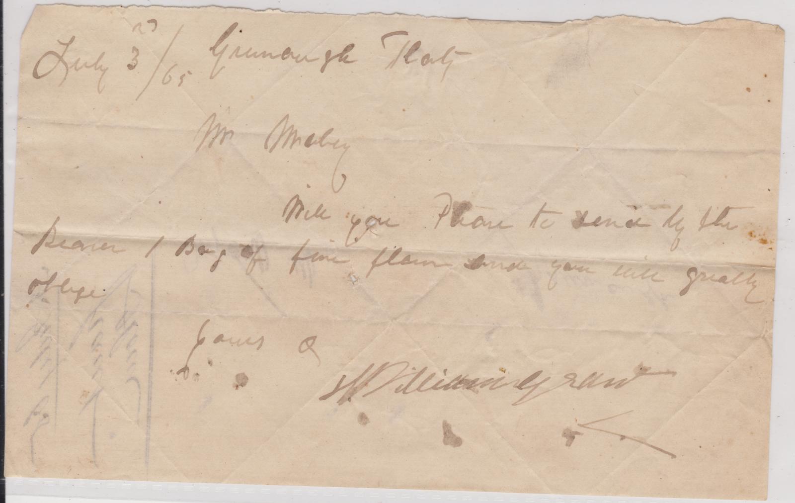 Flour order from William Grant