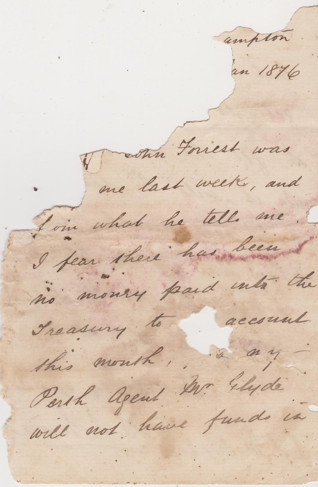 Letter from B.J. Evans