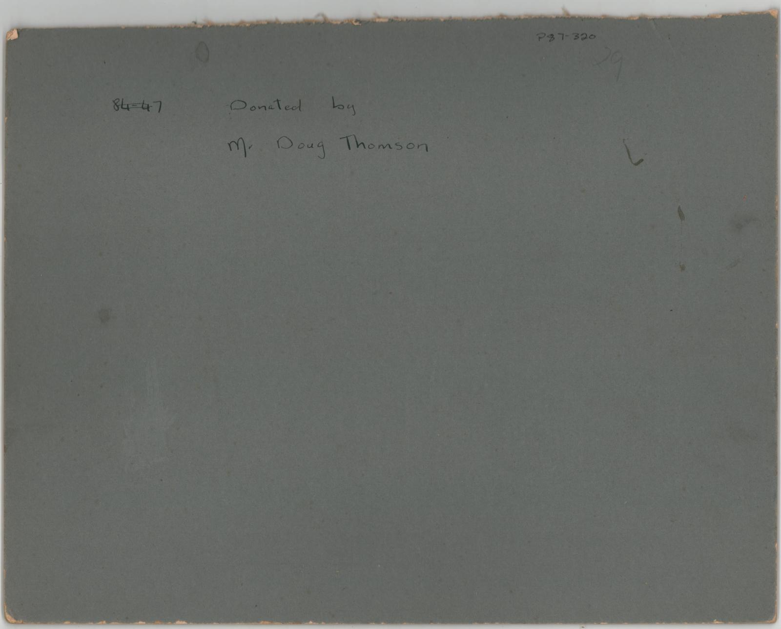Back of photograph of Hocky Match 