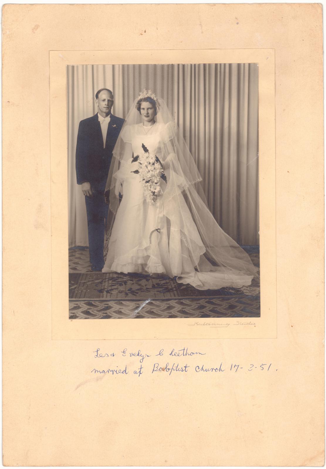 Les and Evelyn Cheetham Wedding