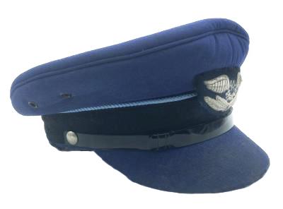 Australian Air League peaked cap with silver bullion badge - side view