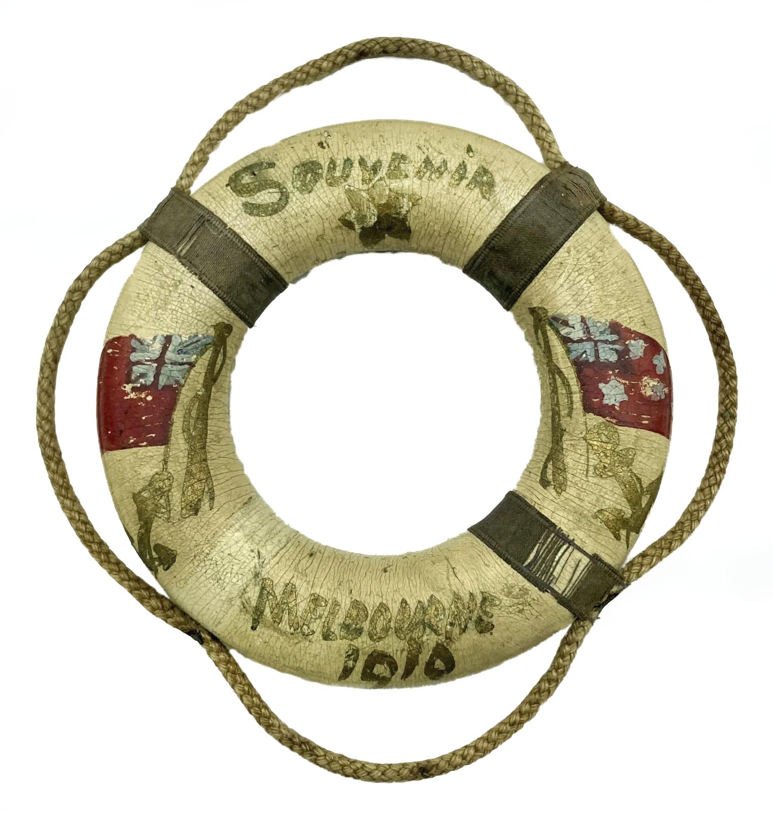 Souvenir lifebuoy - Melbourne 1910