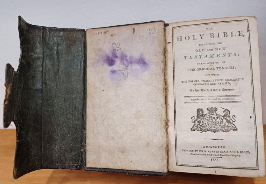 Holy Bible - inside front page