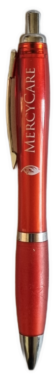 26-251.5 Red Pen with MercyCare Old Logo photo without background. 