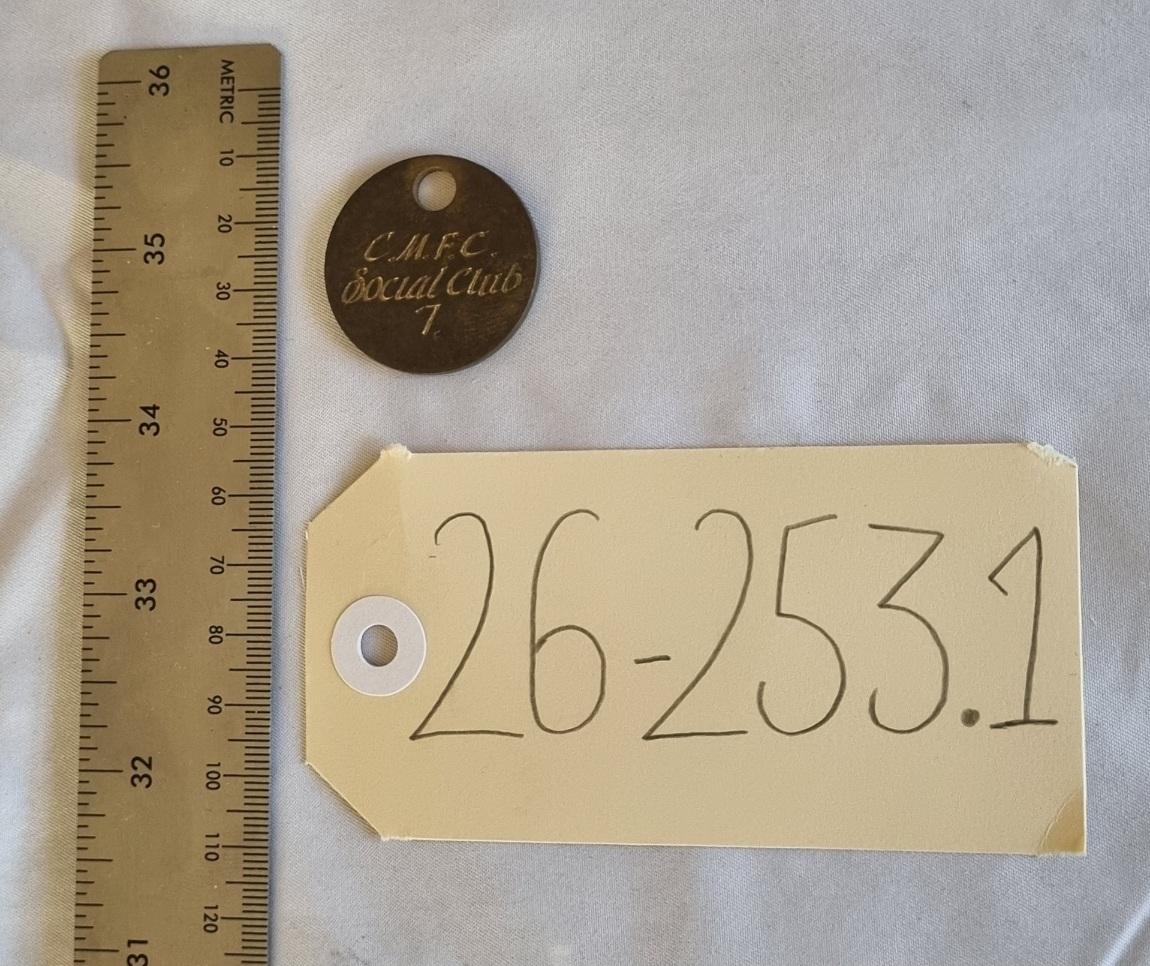 26-253.1 Medallion for the Catherine McAuley Family Centre photo with scale and tag.