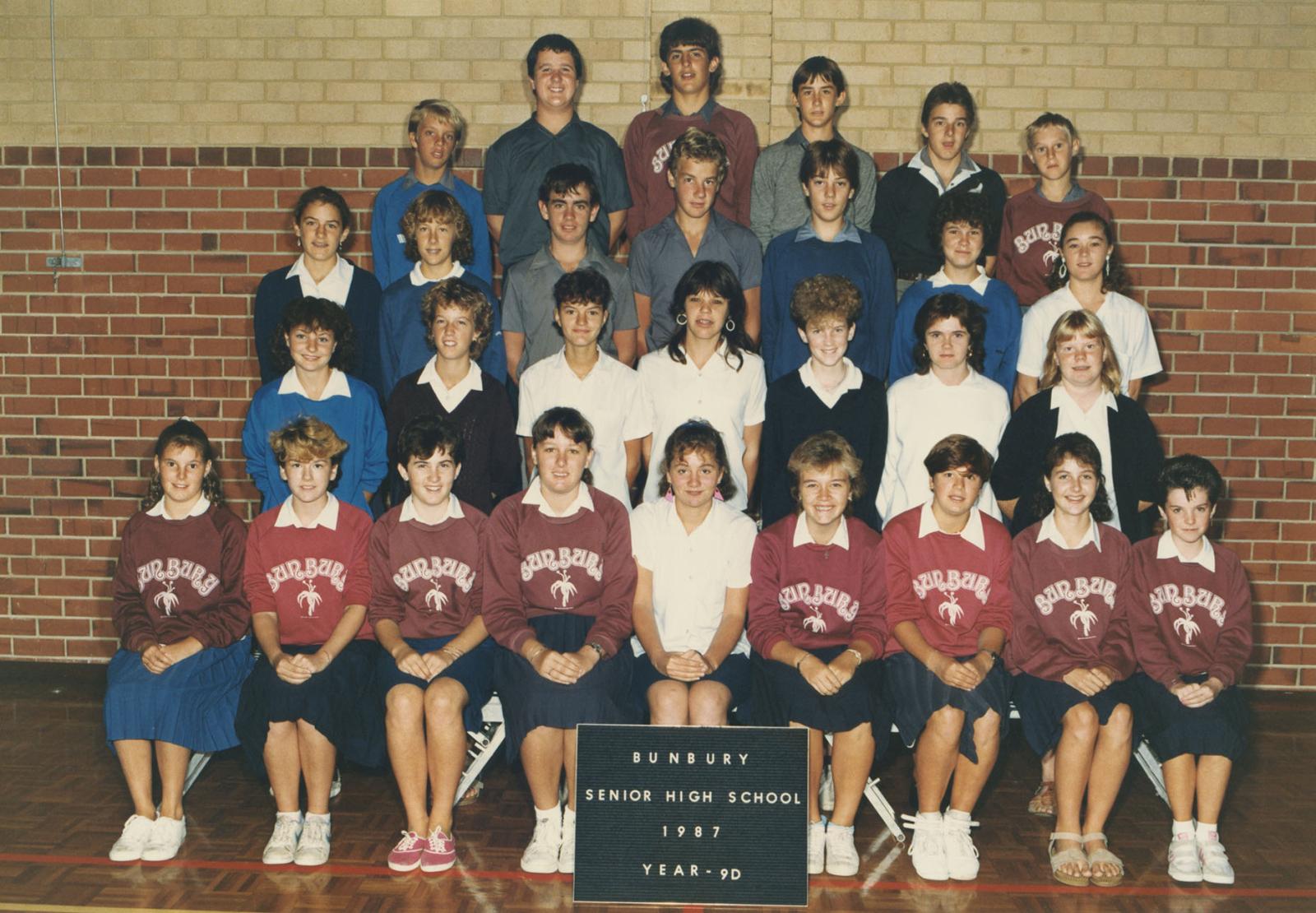 BSHS Class Photograph - Year 9D 1987