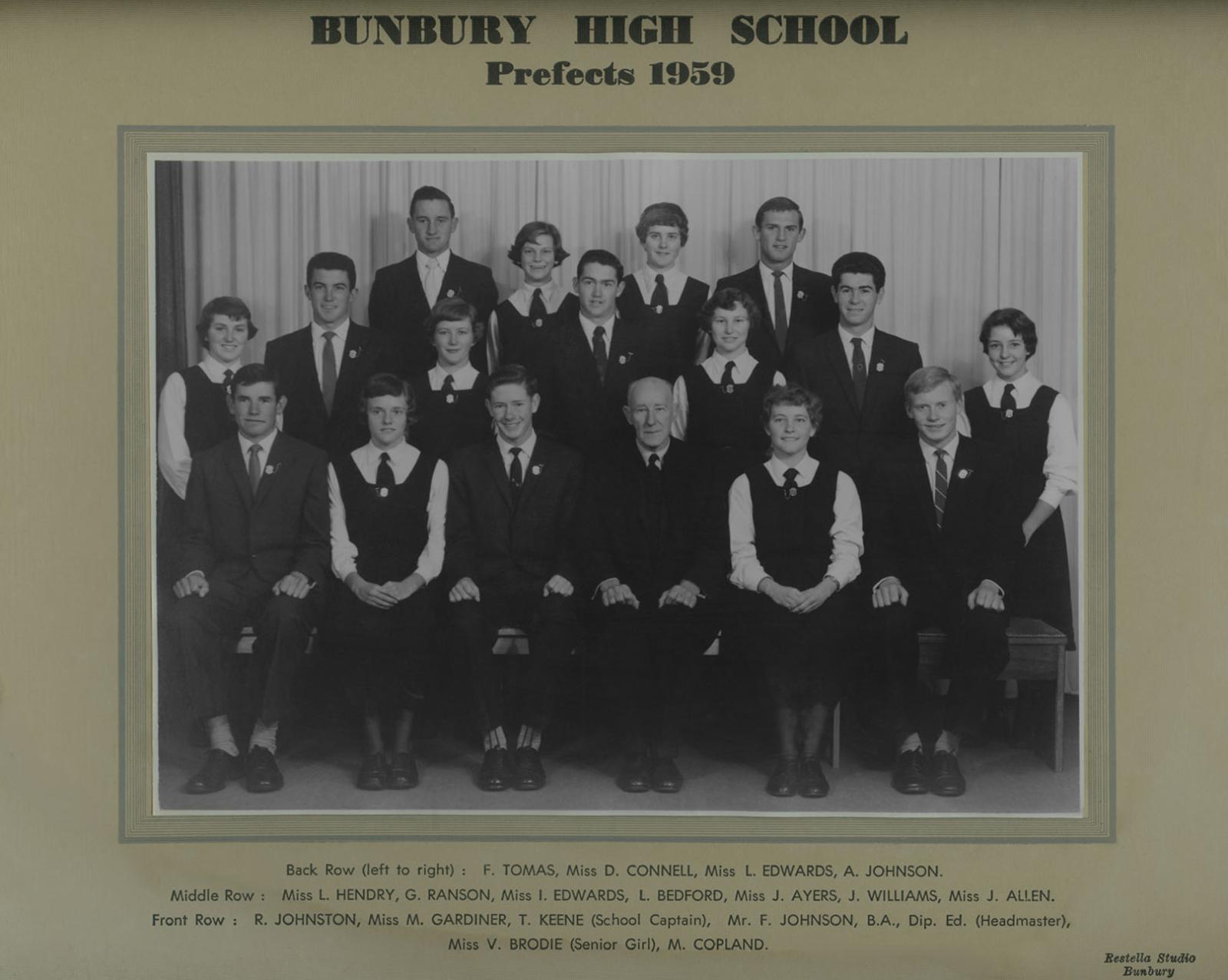 BHS Prefects 1959