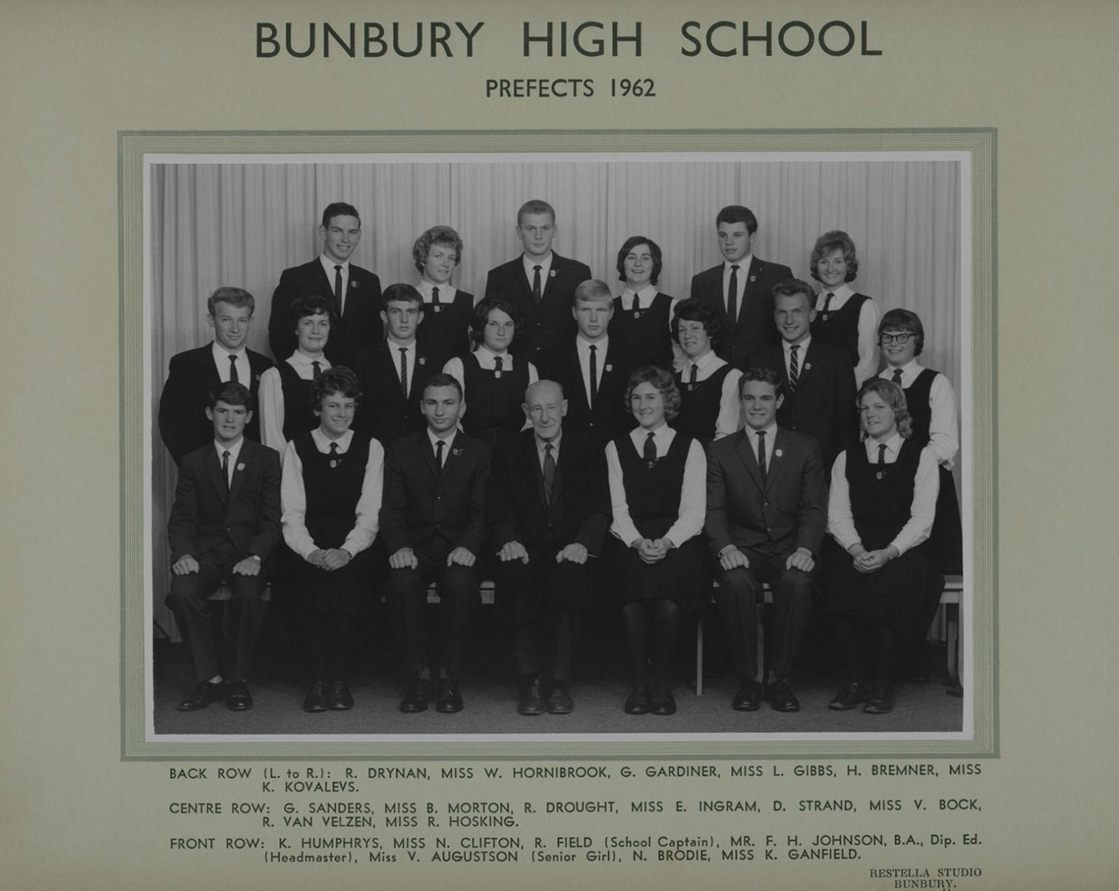 BHS Prefects 1962