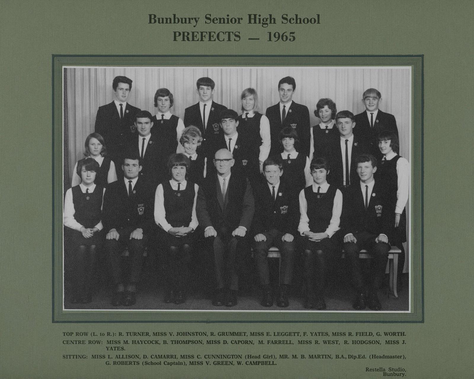 BSHS Prefects 1965
