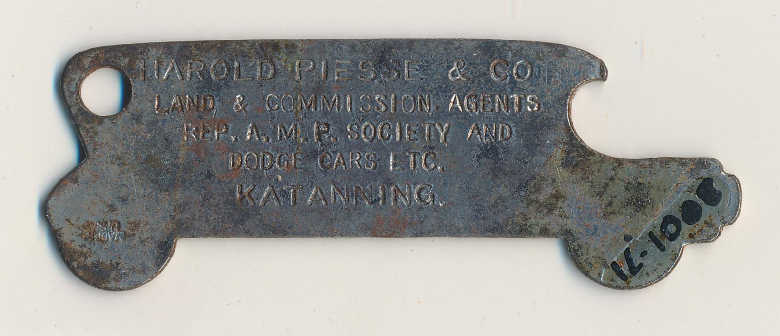 Back view of Bottle Opener