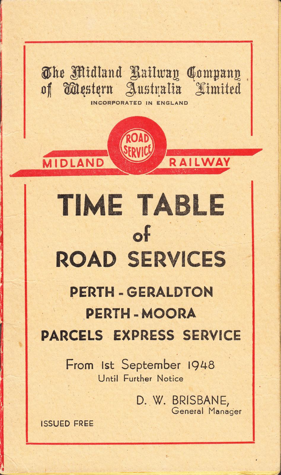 Midland Railway Timetable 1948