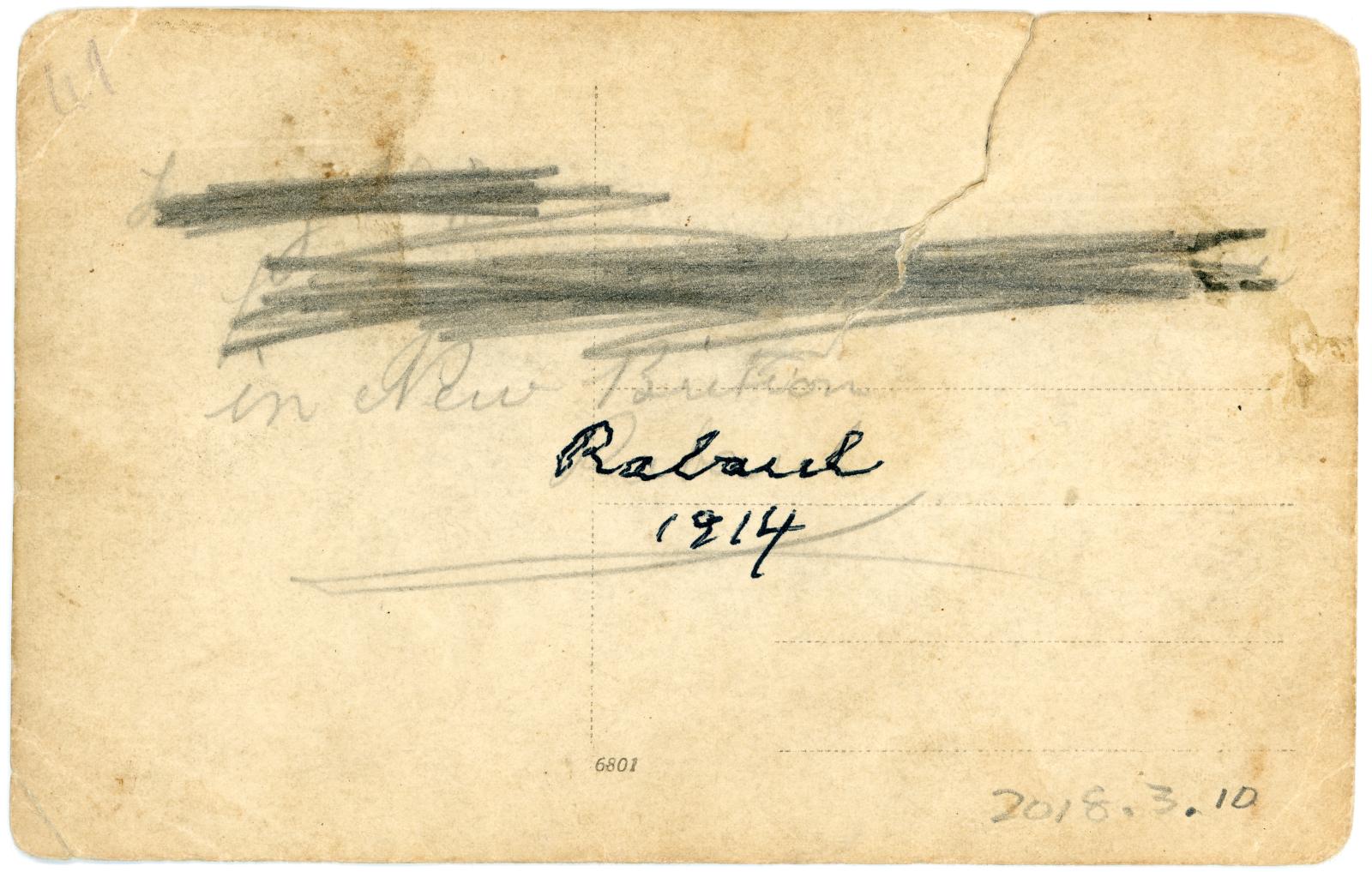 Rear of photograph showing inscription.