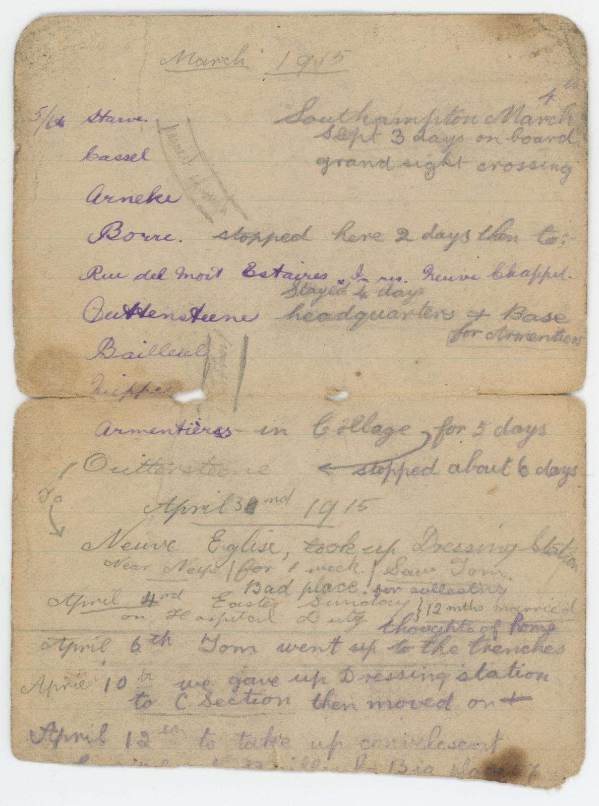 War Diary of Edward PERRY