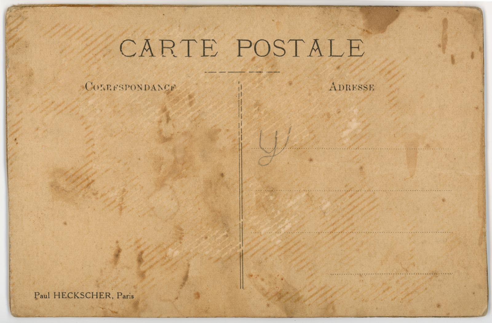 First World War ‘RAMC’ Silk Postcard from Edward (Ted) PERRY, RAMC (back)