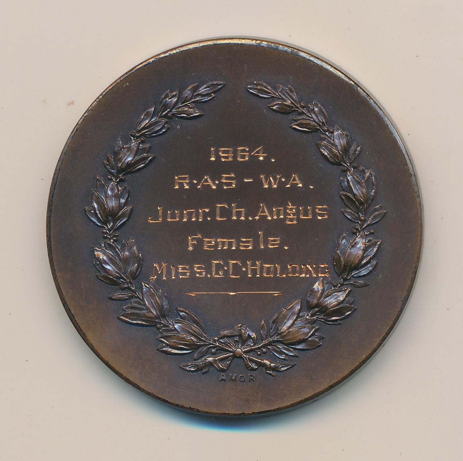 Back of Angus Society of Australia Medal