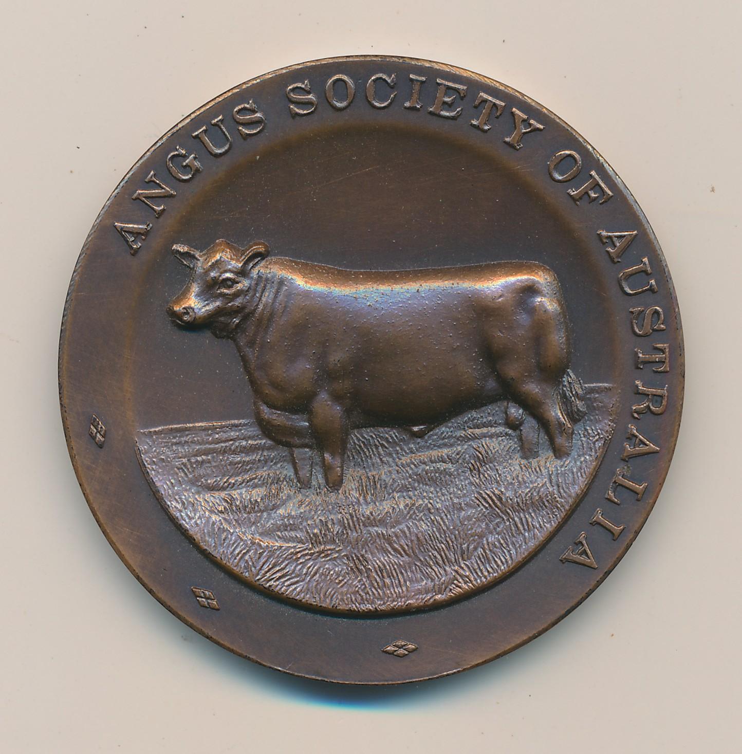 Front view of Angus Society of Australia Medallion