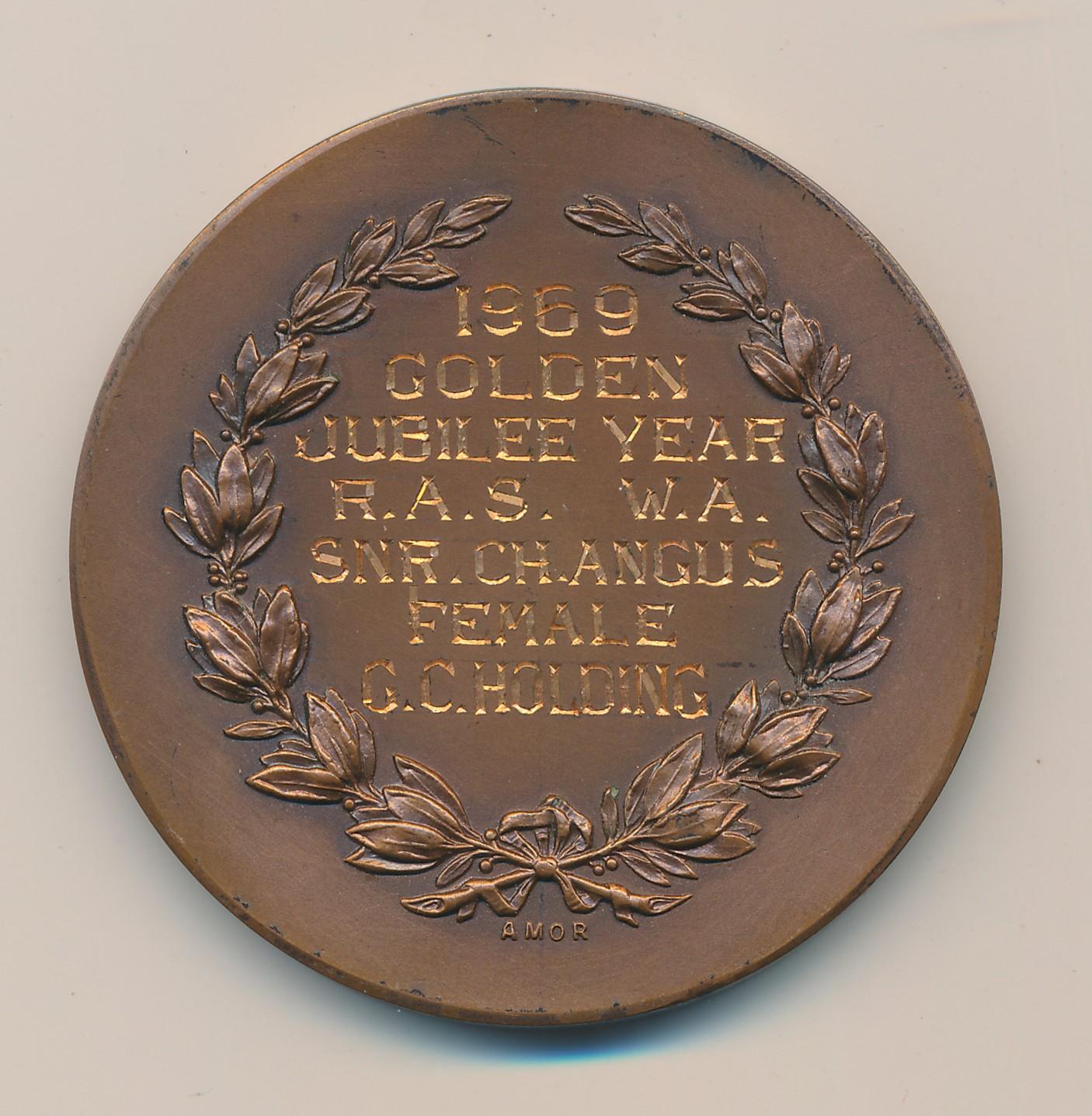 Back of Angus Society of Australia Medal