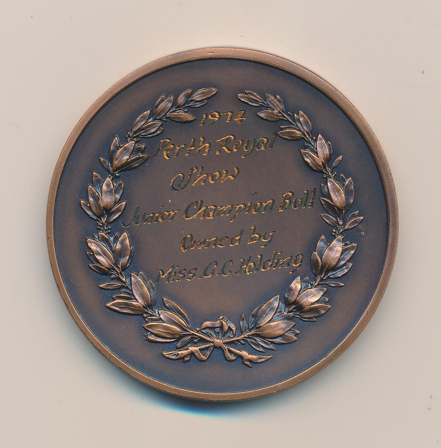 Back of Angus Society of Australia Medal