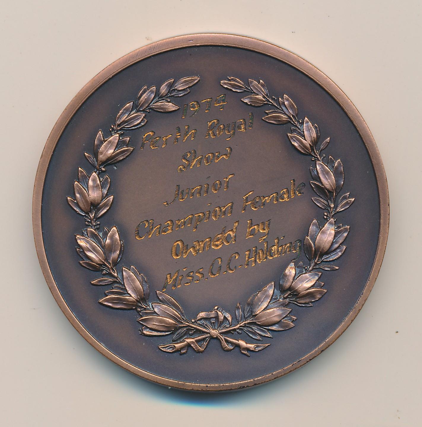 Back of Angus Society of Australia Medal
