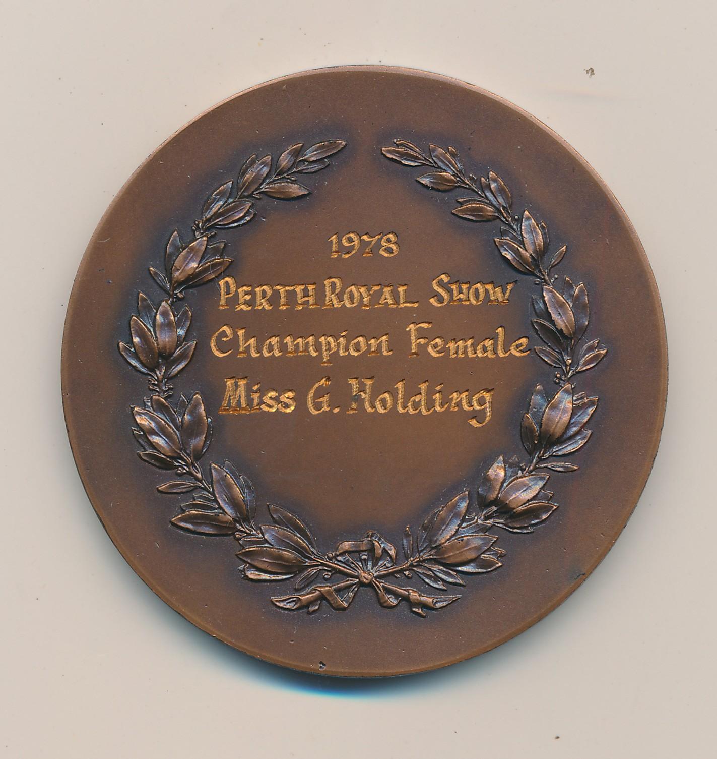 Back of Angus Society of Australia Medal