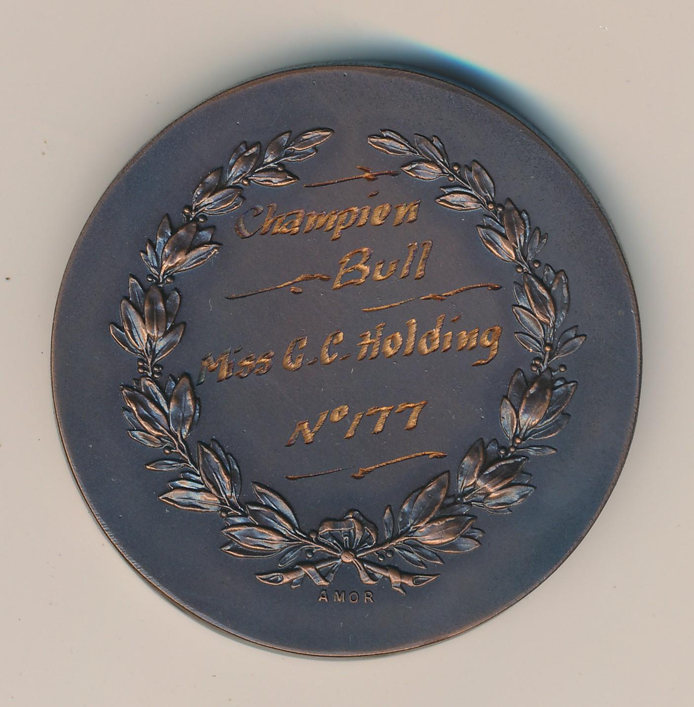 Back of Angus Society of Australia Medal
