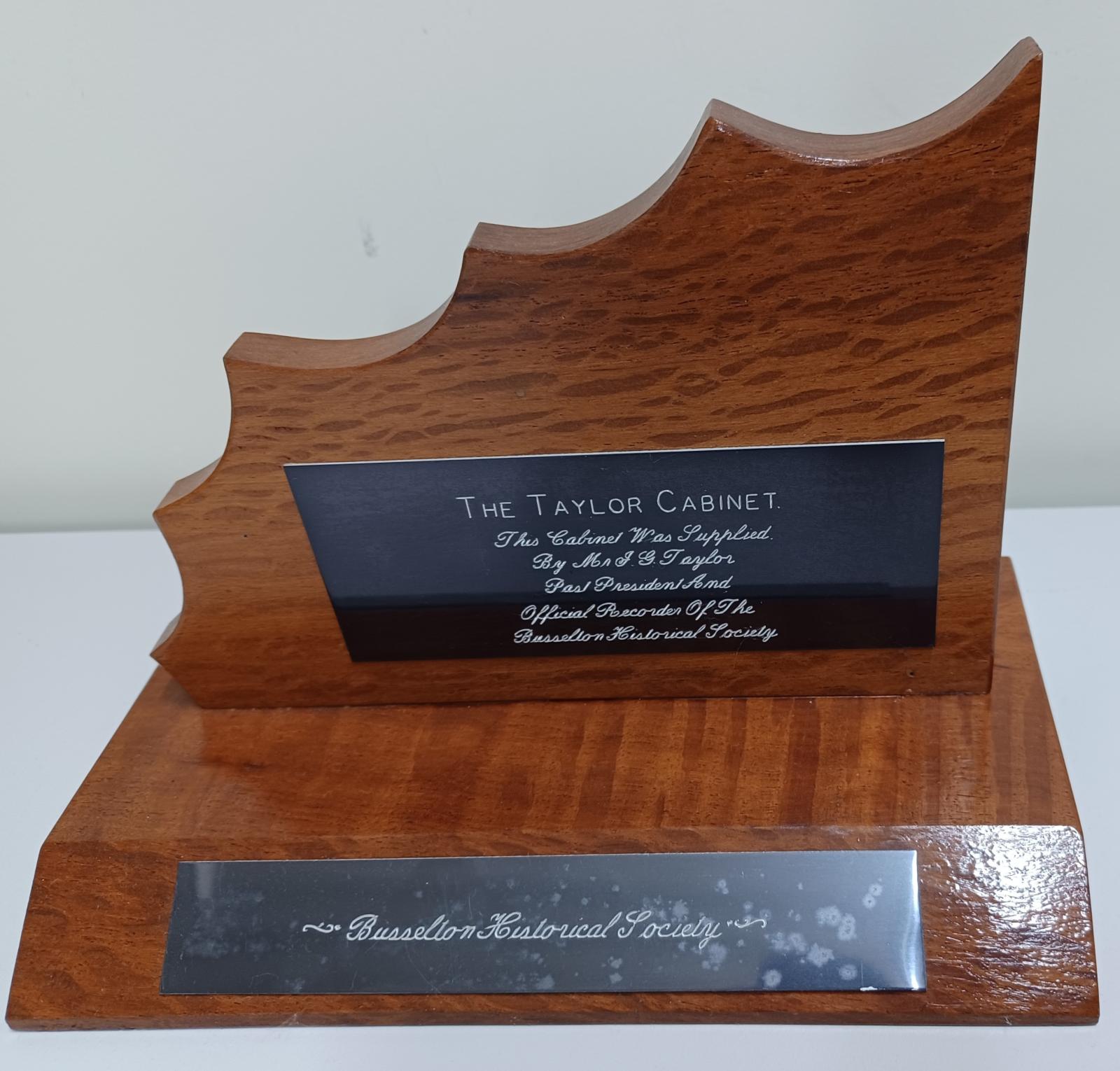 Plaque - Jack Taylor Cabinet